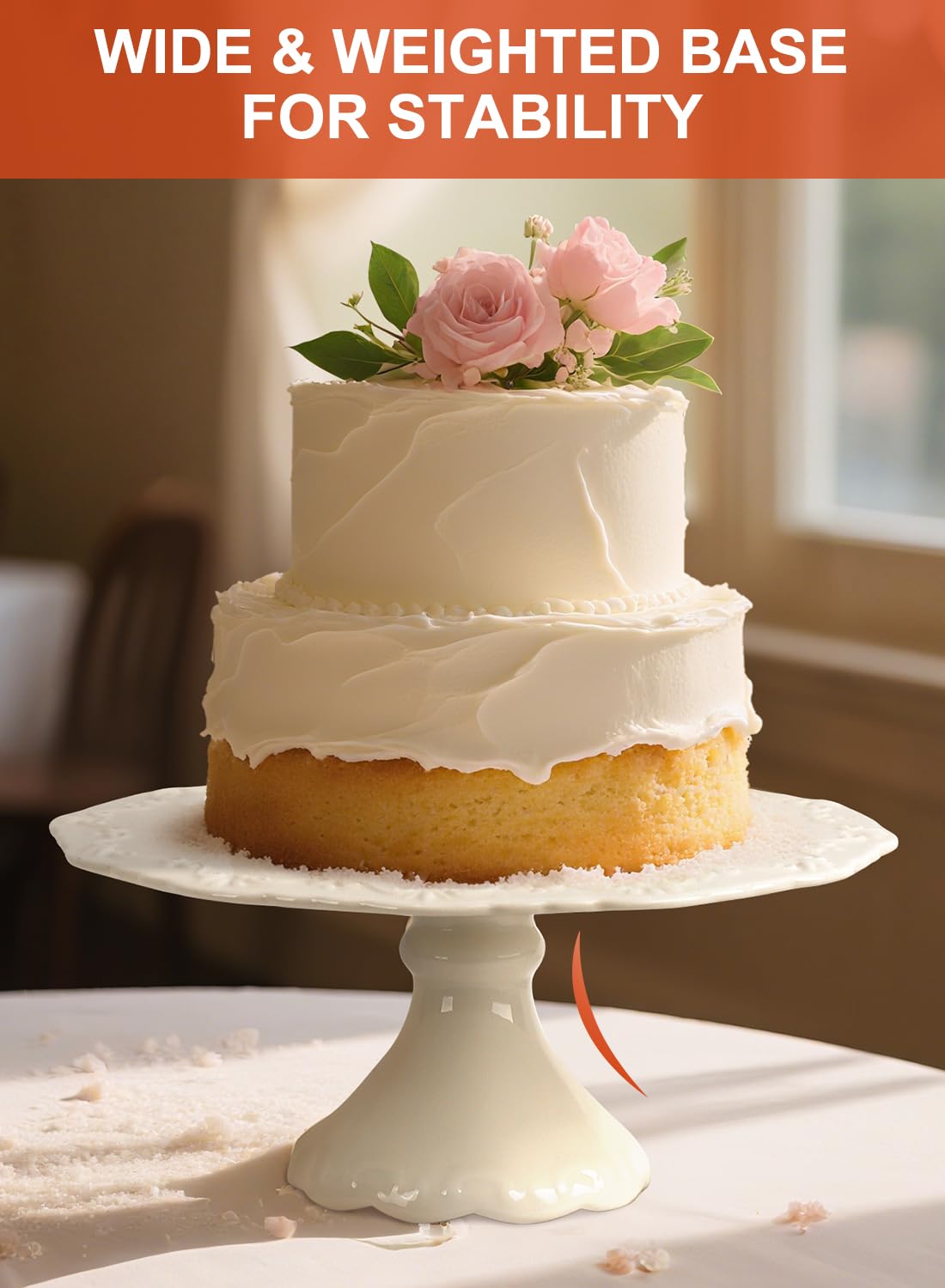 Kukikan vintage embossed edge cake stand adds elegant detail