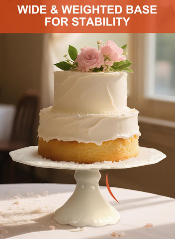 Kukikan vintage embossed edge cake stand adds elegant detail