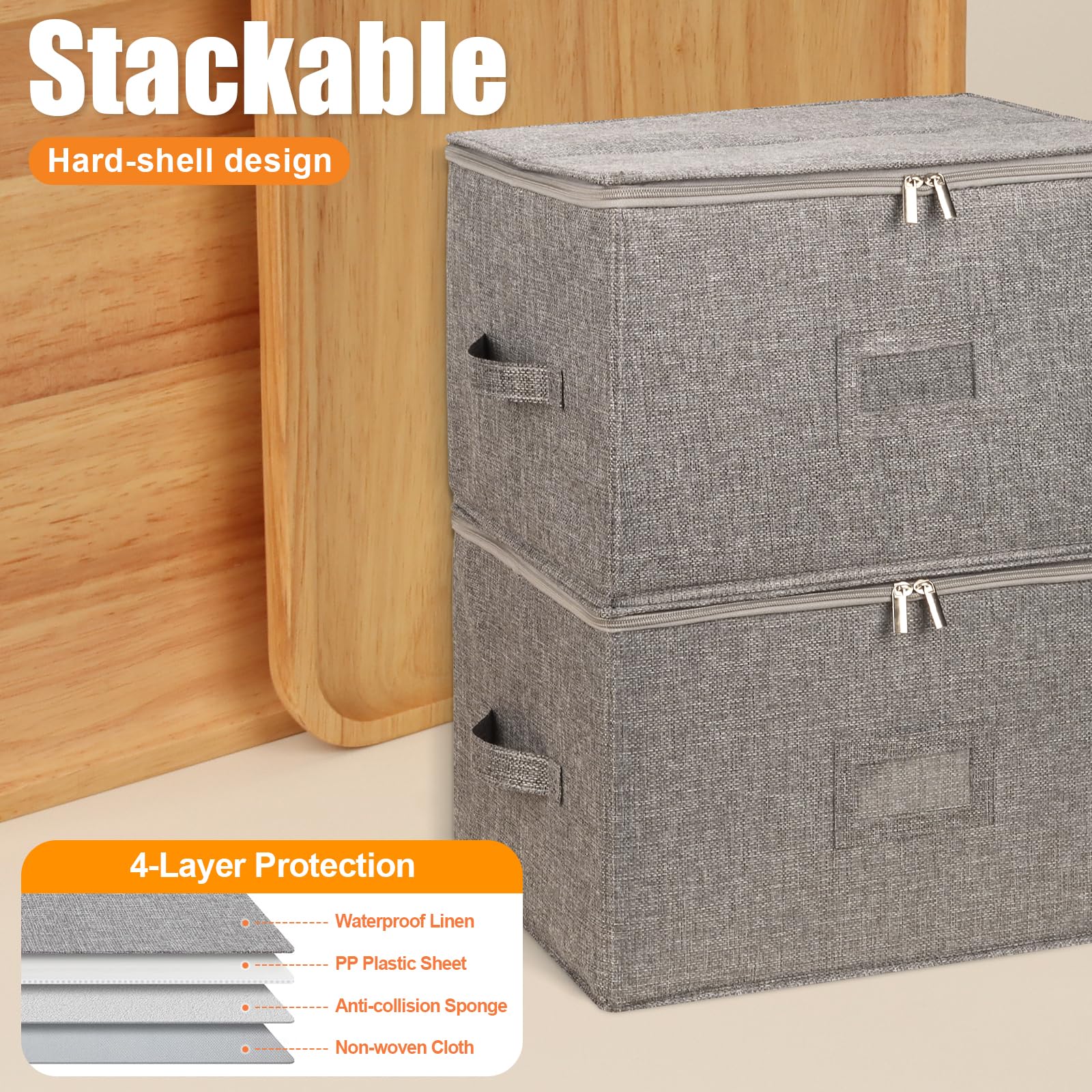 Kukikan wine glass storage box side view showing sturdy exterior and compact form.