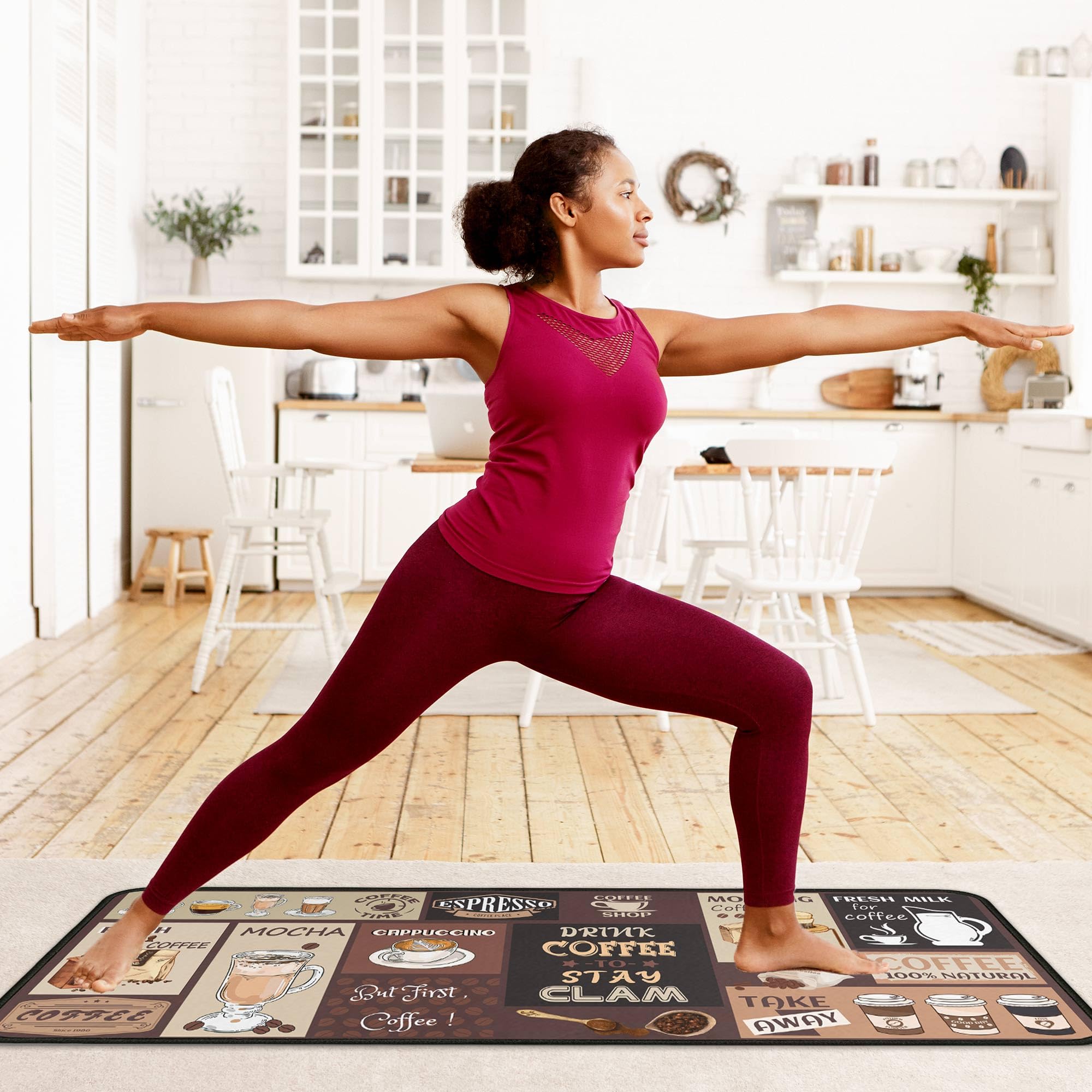Kukli Coffee Kitchen Rugs ideal for entryways and decor.