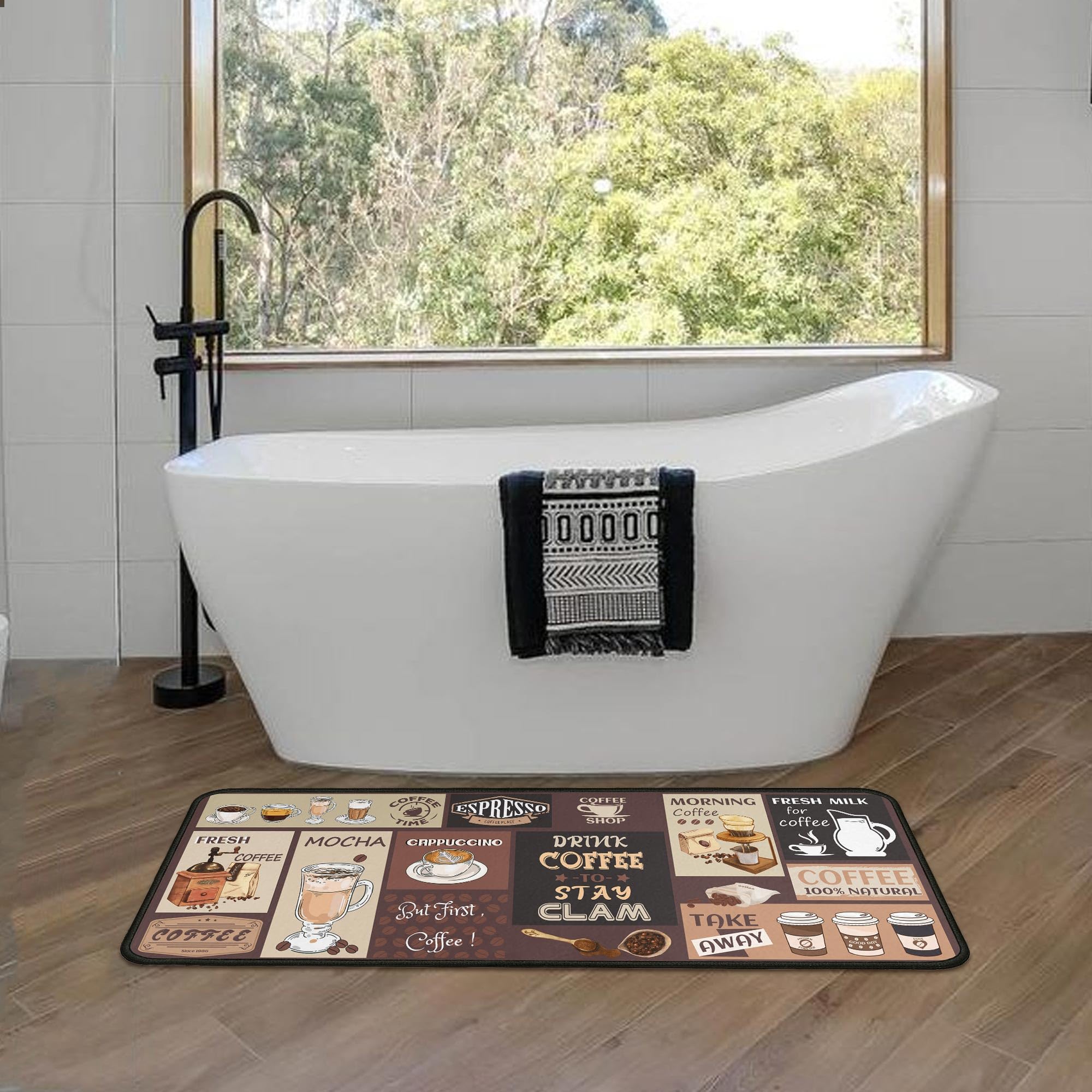 Kukli Coffee Kitchen Rugs durable, versatile non-slip mat for home.