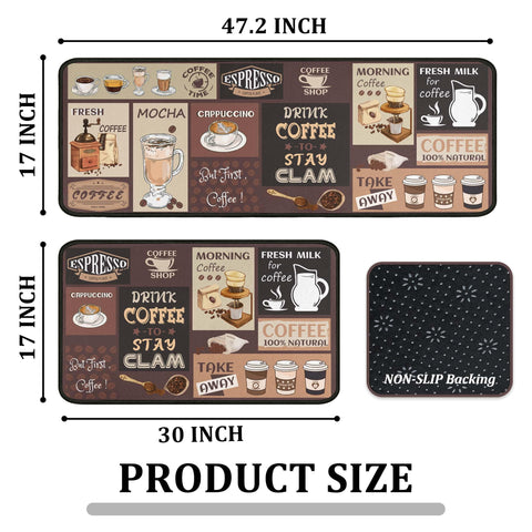 Kukli Coffee Kitchen Rugs washable fabric for easy cleaning after meals.