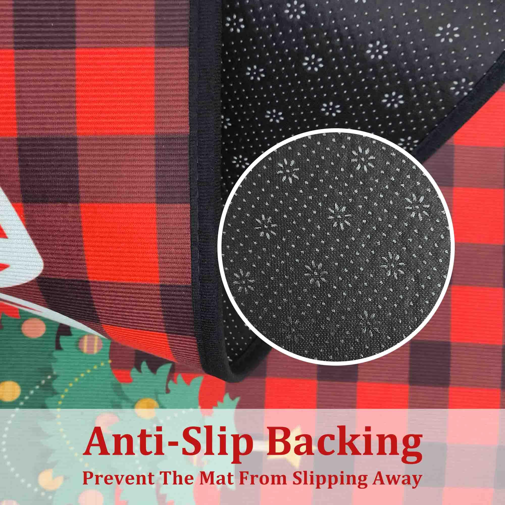Kukli Kitchen non-slip backing detail helps rugs stay in place.