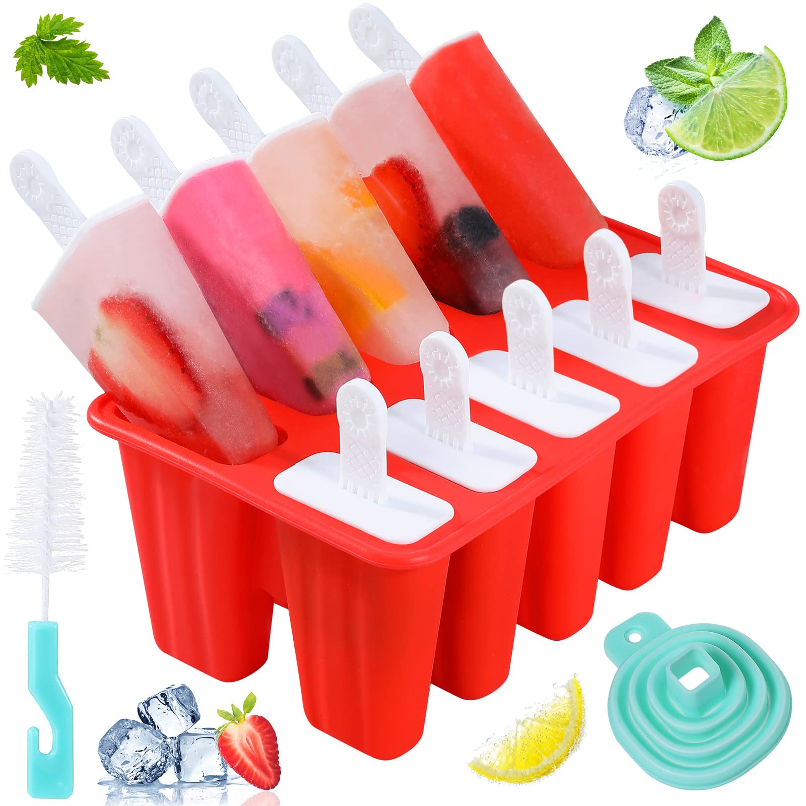 KULENAND popsicle molds red 10 cavities for easy homemade snacks