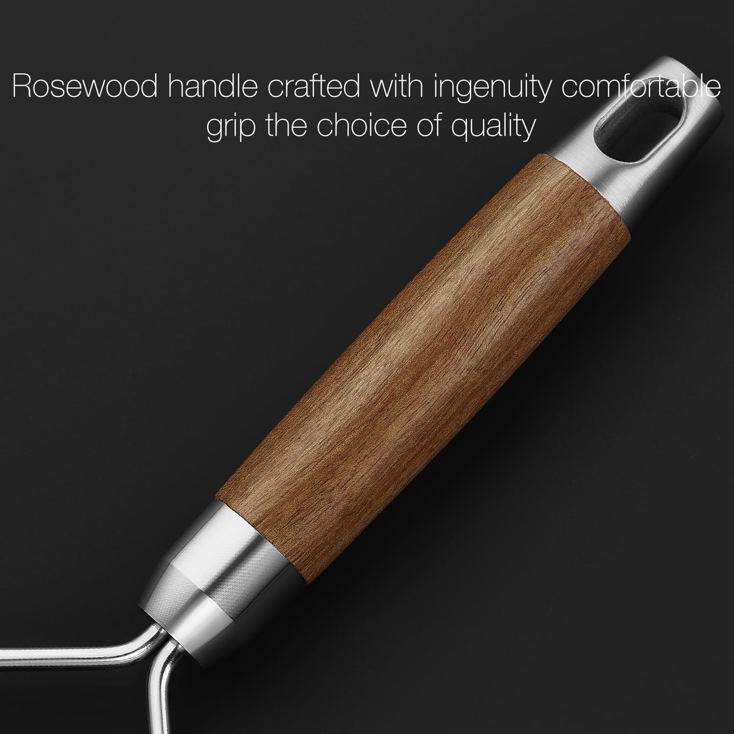 KULUNER zester with solid wood handle provides comfortable grip during zesting