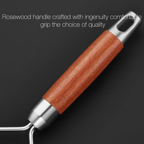 KULUNER zester with solid wood handle provides comfortable grip during zesting