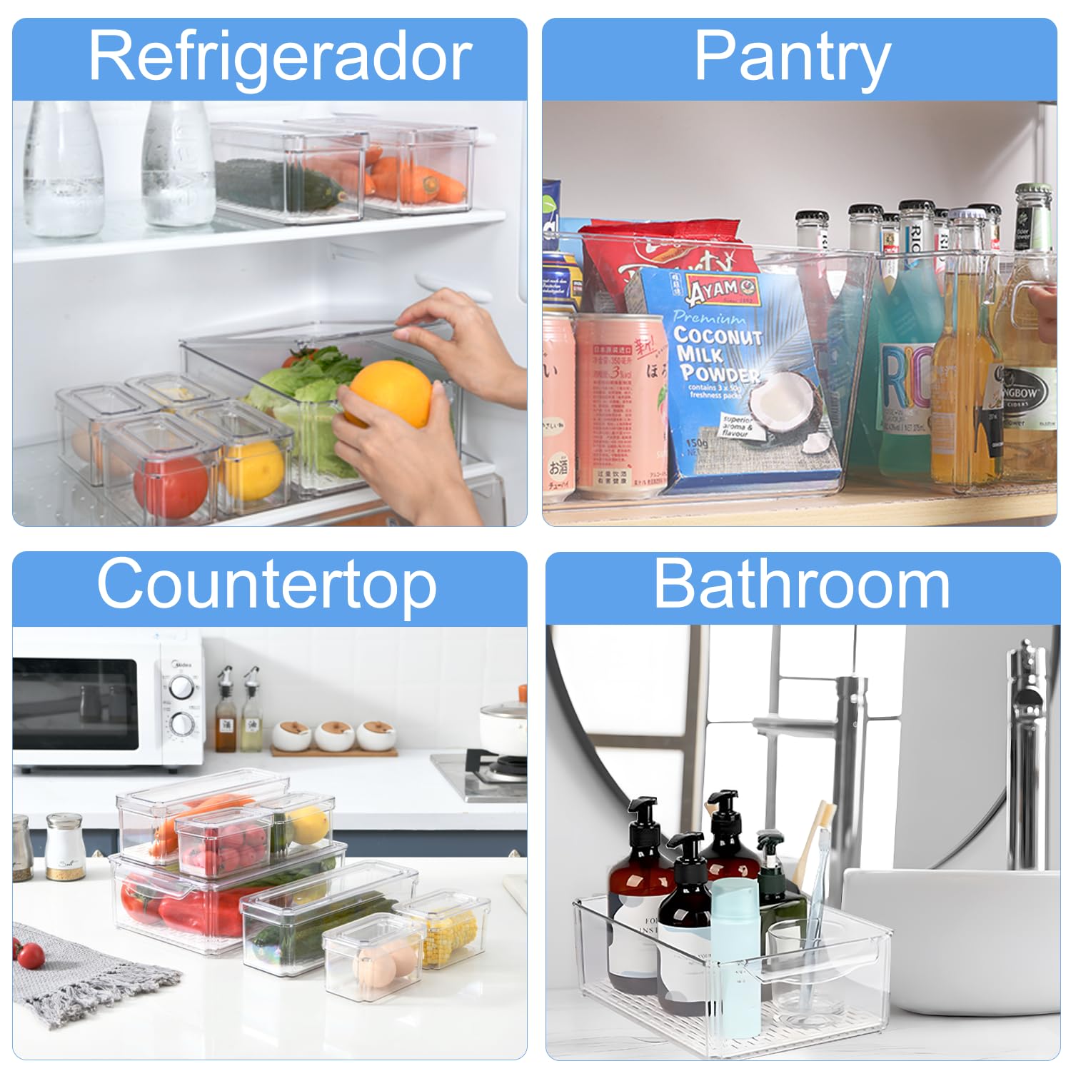 KUMD stackable design saves fridge space and keeps items organized
