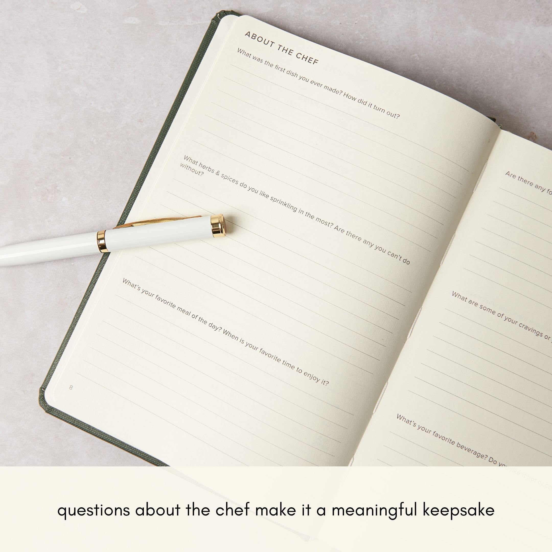 Kunitsa Co. Recipe Notebook compact A5 size fits on any counter.