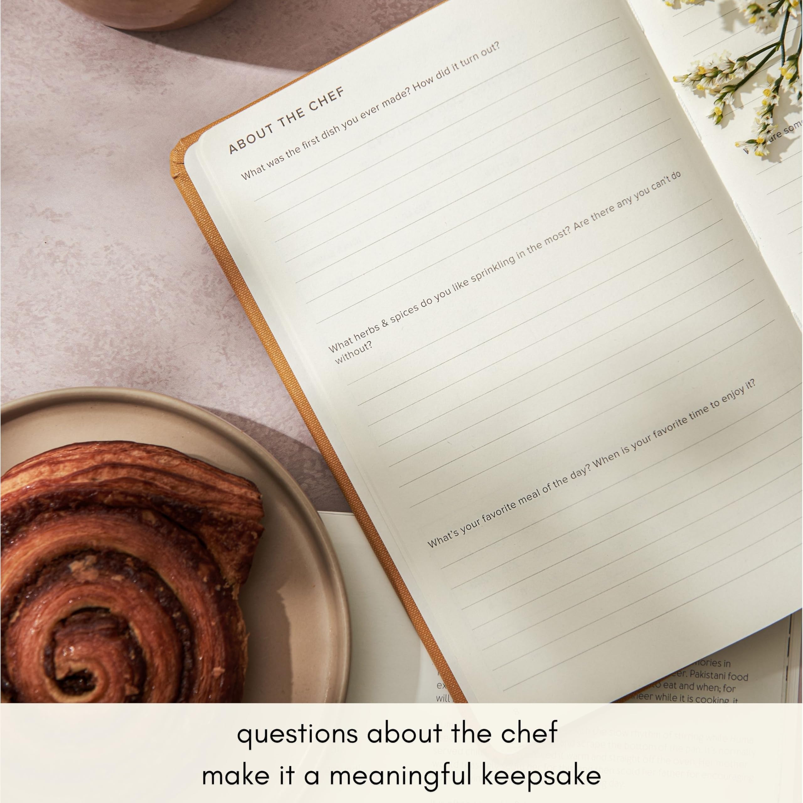 Kunitsa Co. Recipe Notebook fits on countertops with its compact A5 size.