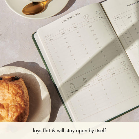 Kunitsa Co. Recipe Notebook journaling prompts spark memories while cooking.