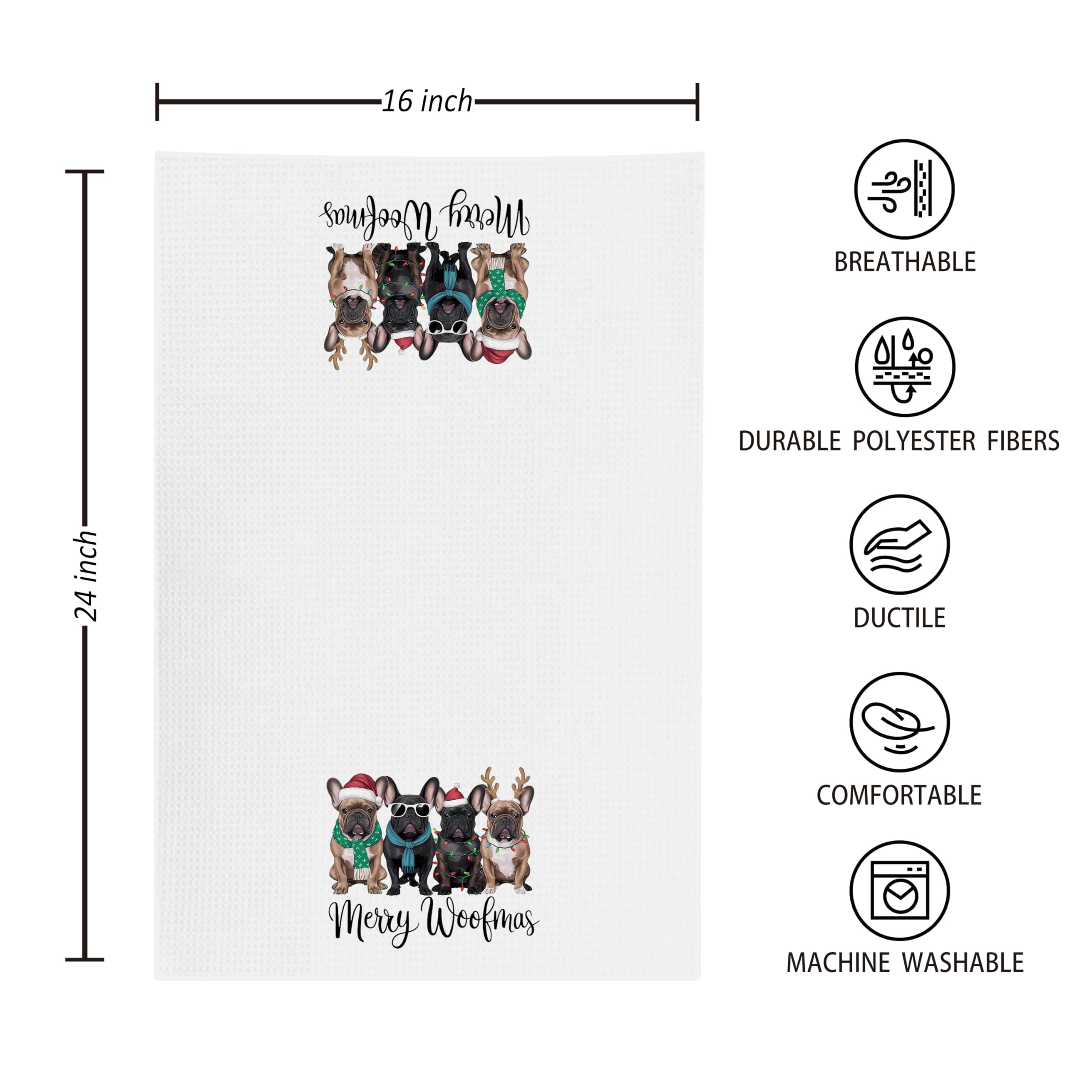 kunlisa French Bulldog bathroom towel features durable fabric for everyday drying and decorative flair.