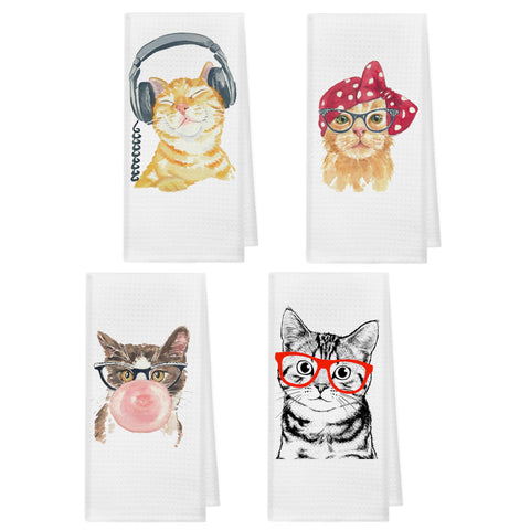 Kunlisa funny cat kitchen towels pack adds playful charm to your cooking space