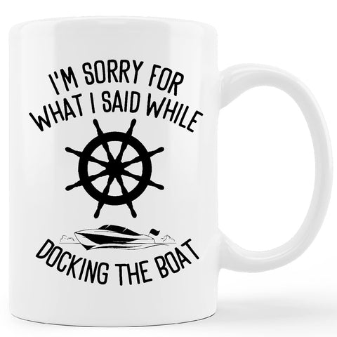 Kunlisa Funny Ship Boat Compass mug front view, ideal for morning coffee on deck.