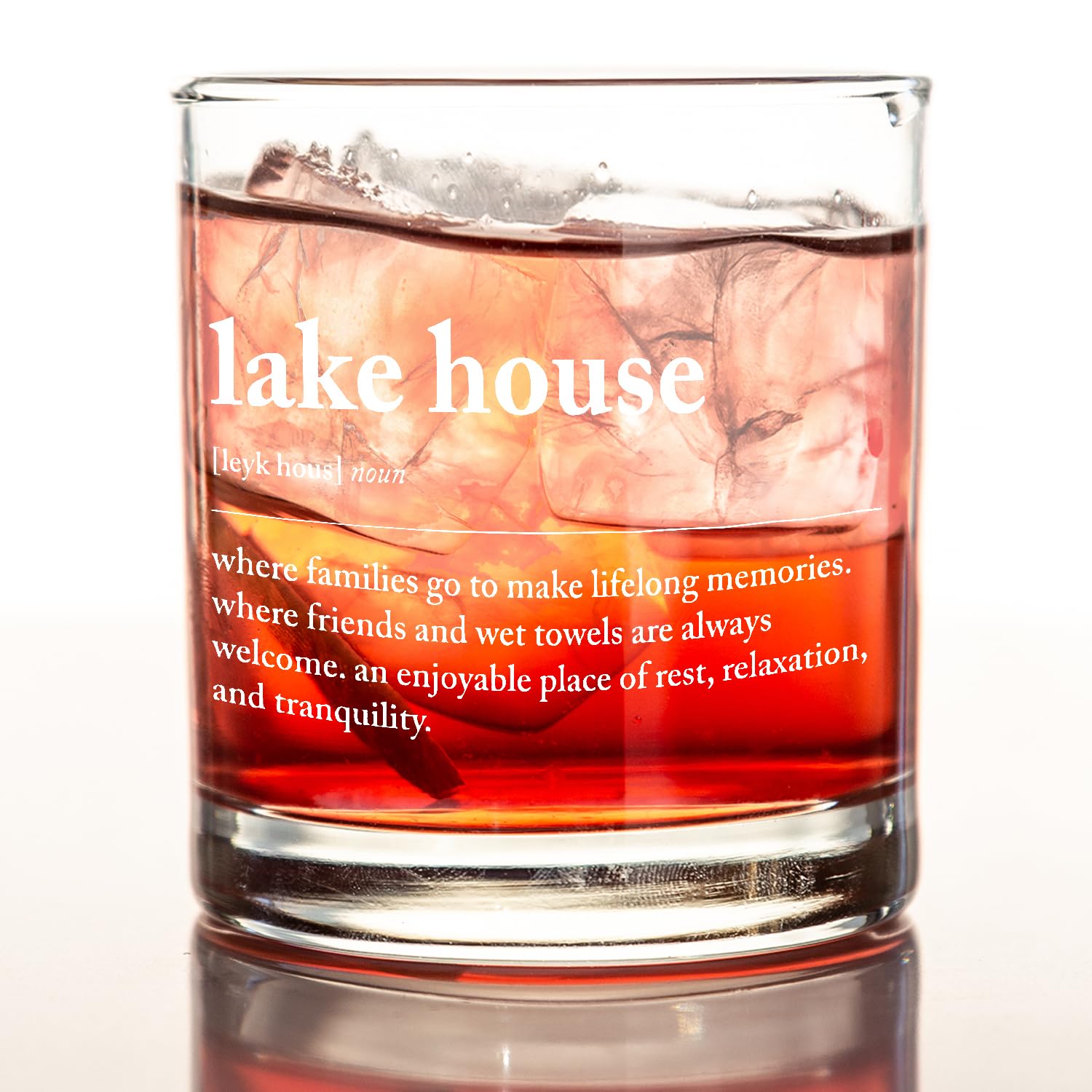 kunlisa Lake House whiskey glass 10oz with lake motif, ideal for home bars