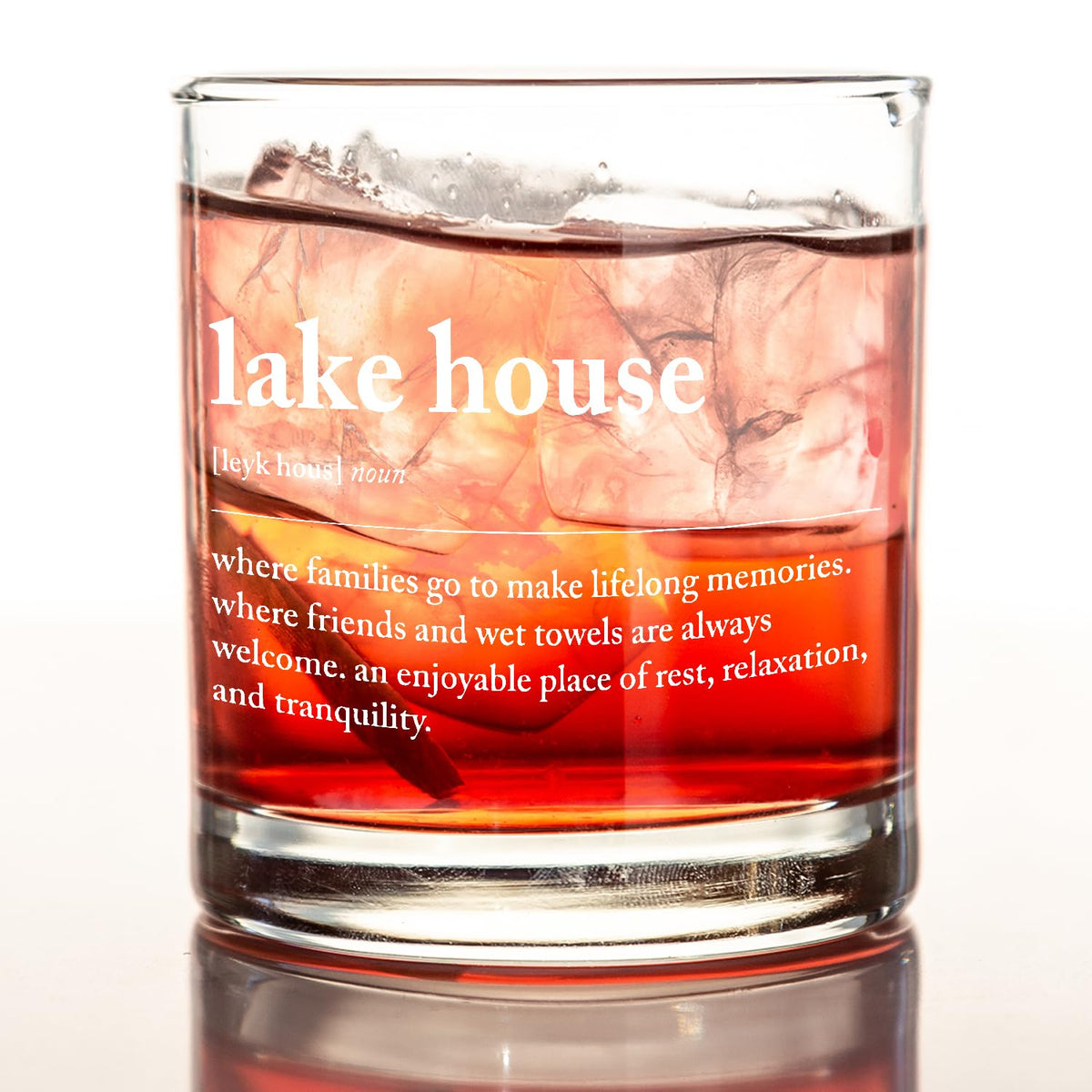 kunlisa Lake House whiskey glass 10oz with lake motif, ideal for home bars