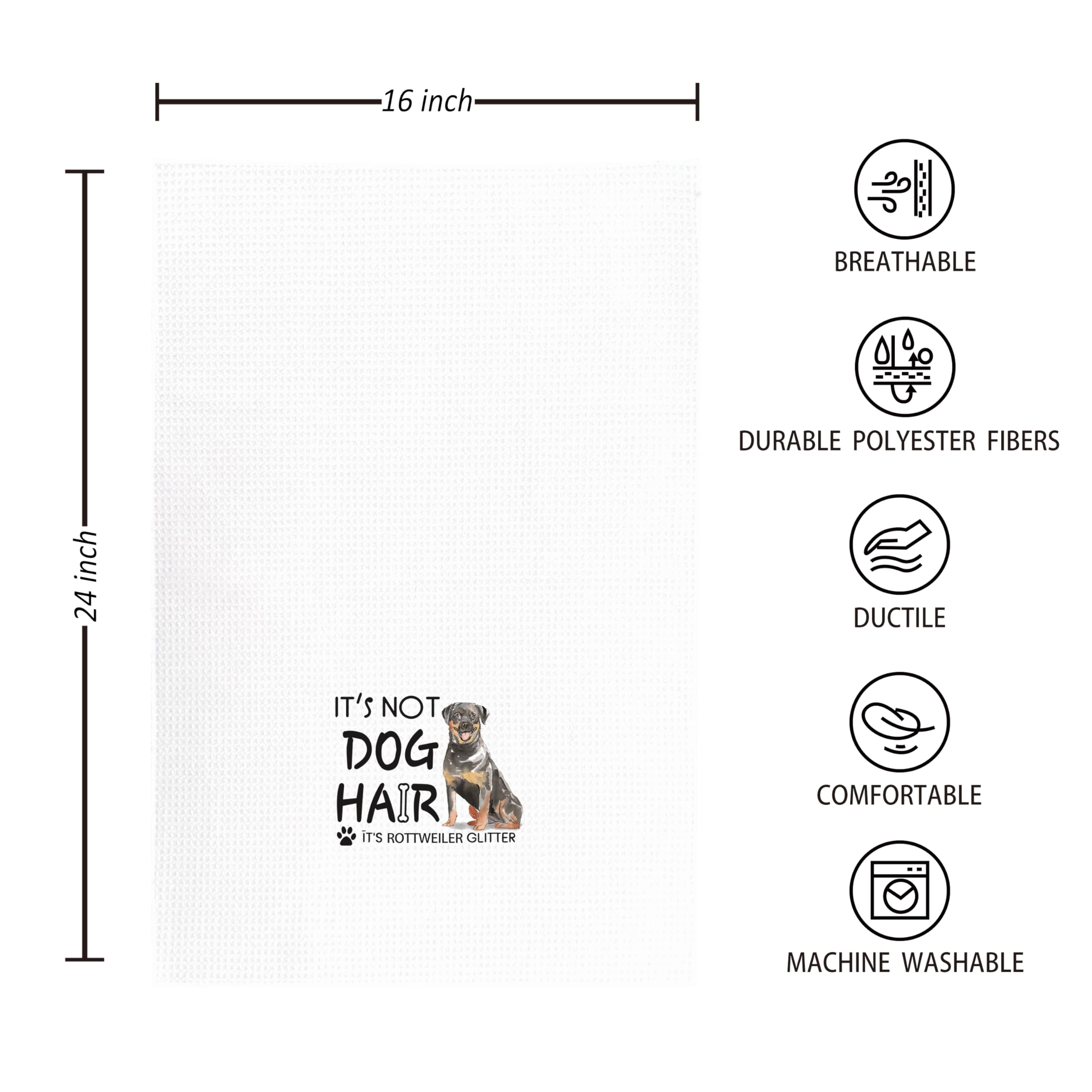Kunlisa rottweiler dish towel machine-washable for easy care and reuse.