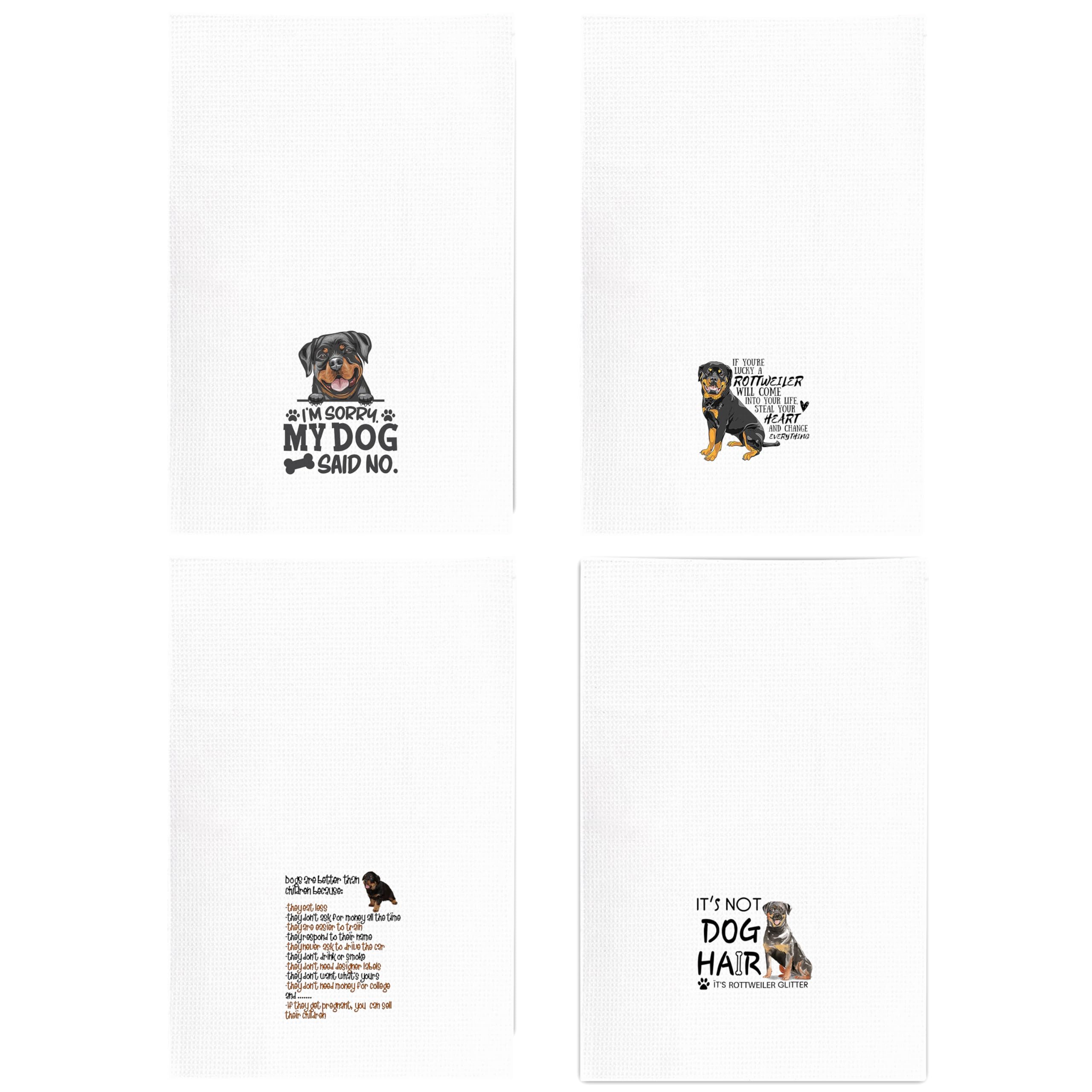 Kunlisa rottweiler dish towel multi-use for drying hands and decorative tasks.