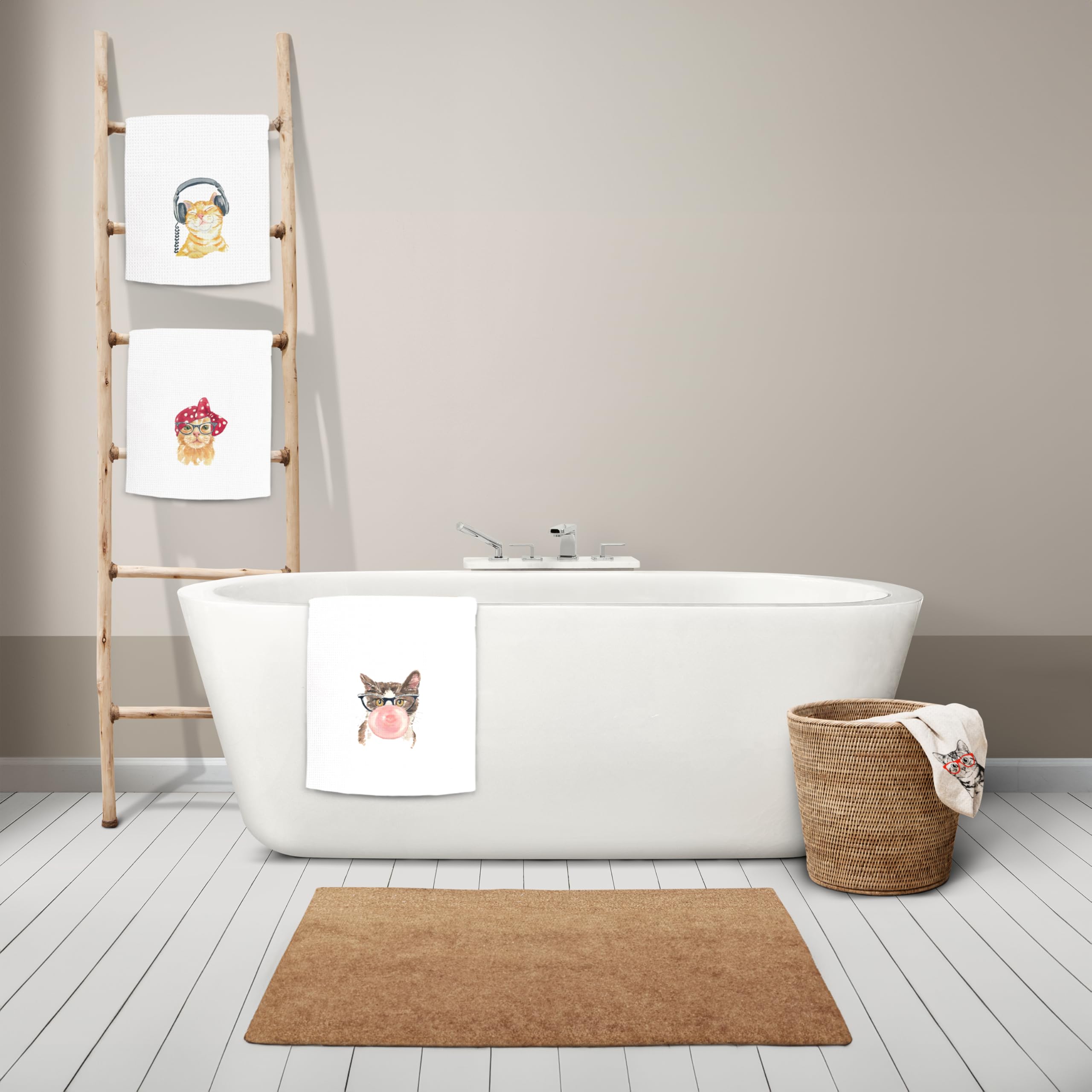 Kunlisa set of four towels on drying rack emphasizes versatile daily use