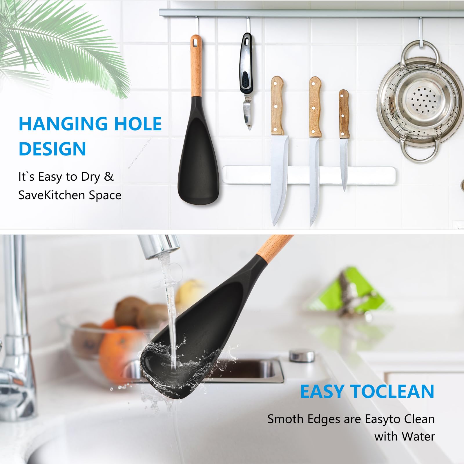 Kunovo nonstick-friendly spoon protects pans while scraping and stirring