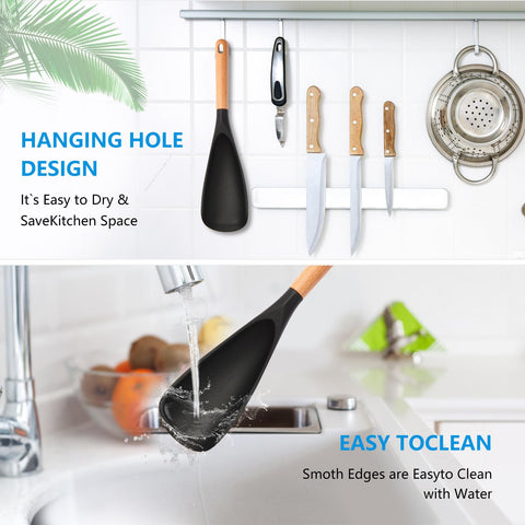 Kunovo nonstick-friendly spoon protects pans while scraping and stirring