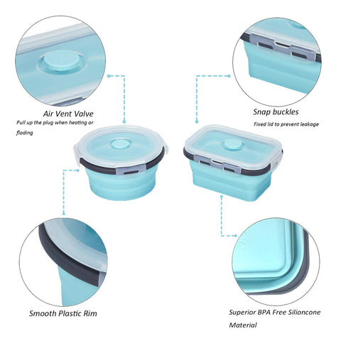 KUON collapsible 500ml square container unfolded for meals.