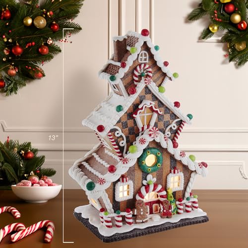 Kurt S. Adler decoration ideas for mantel or shelf with this gingerbread house