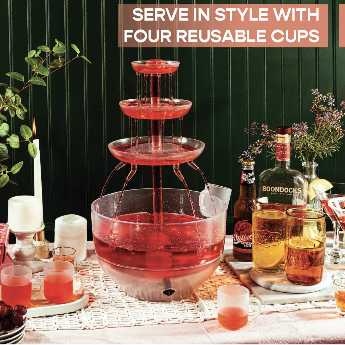 Kusini 1.5-gallon capacity keeps drinks flowing with fewer refills during events.