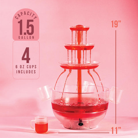 Kusini 3-tier tower showcases beverages in a flowing cascade for celebrations.