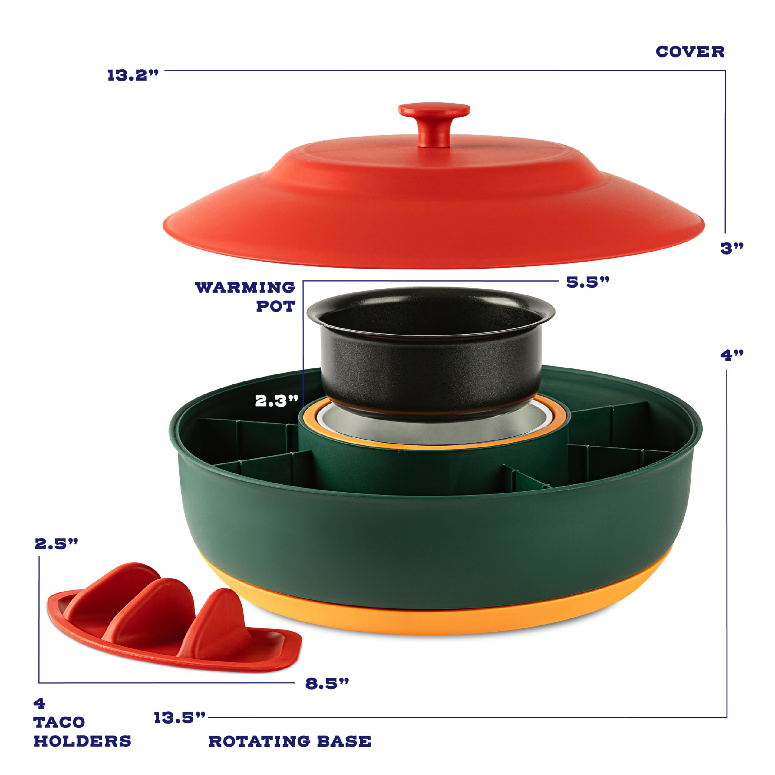 Kusini heated 30oz pot keeps fillings warm for taco night.