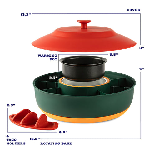 Kusini heated 30oz pot keeps fillings warm for taco night.