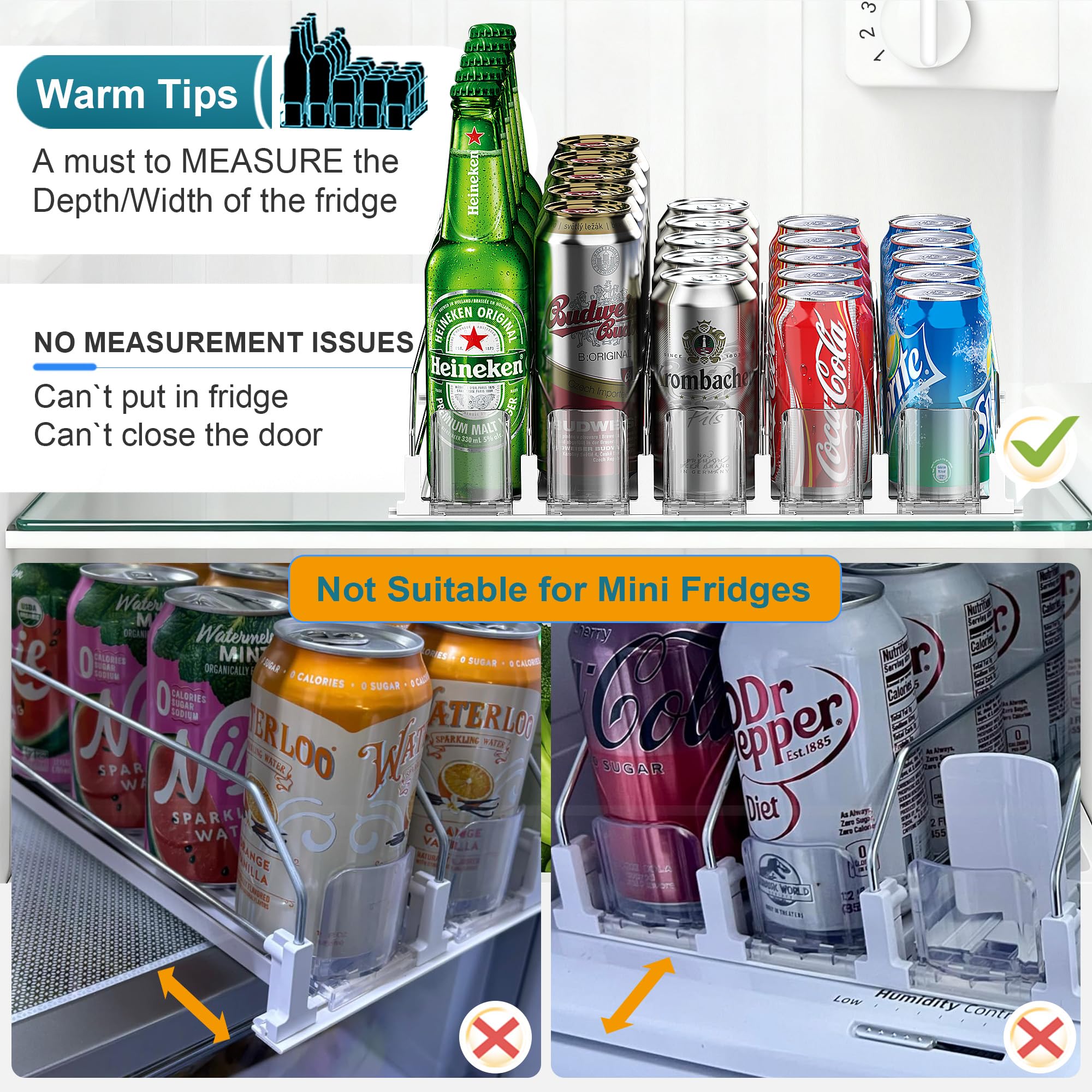 KUUKIKV adjustable-width drink dispenser fits cans 2.52 to 2.95 inches
