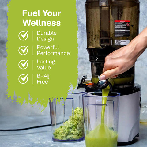 Kuvings Auto10 240W motor powers through tough produce for smooth juice