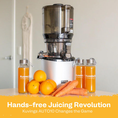 Kuvings Auto10 hands-free juicing demonstrates effortless prep with whole produce