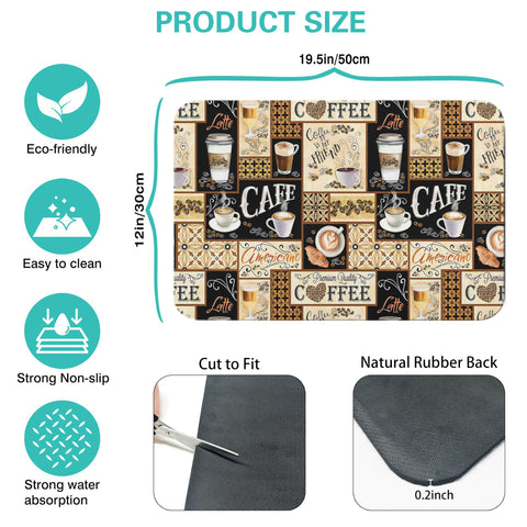 Kuyig Home Fun Coffee Mat multi-use kitchen drying pad for utensils and cups