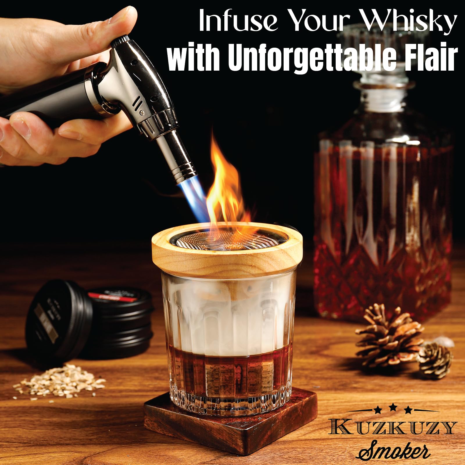 KUZKUZY cherry wood chips for bold cherry smoke.