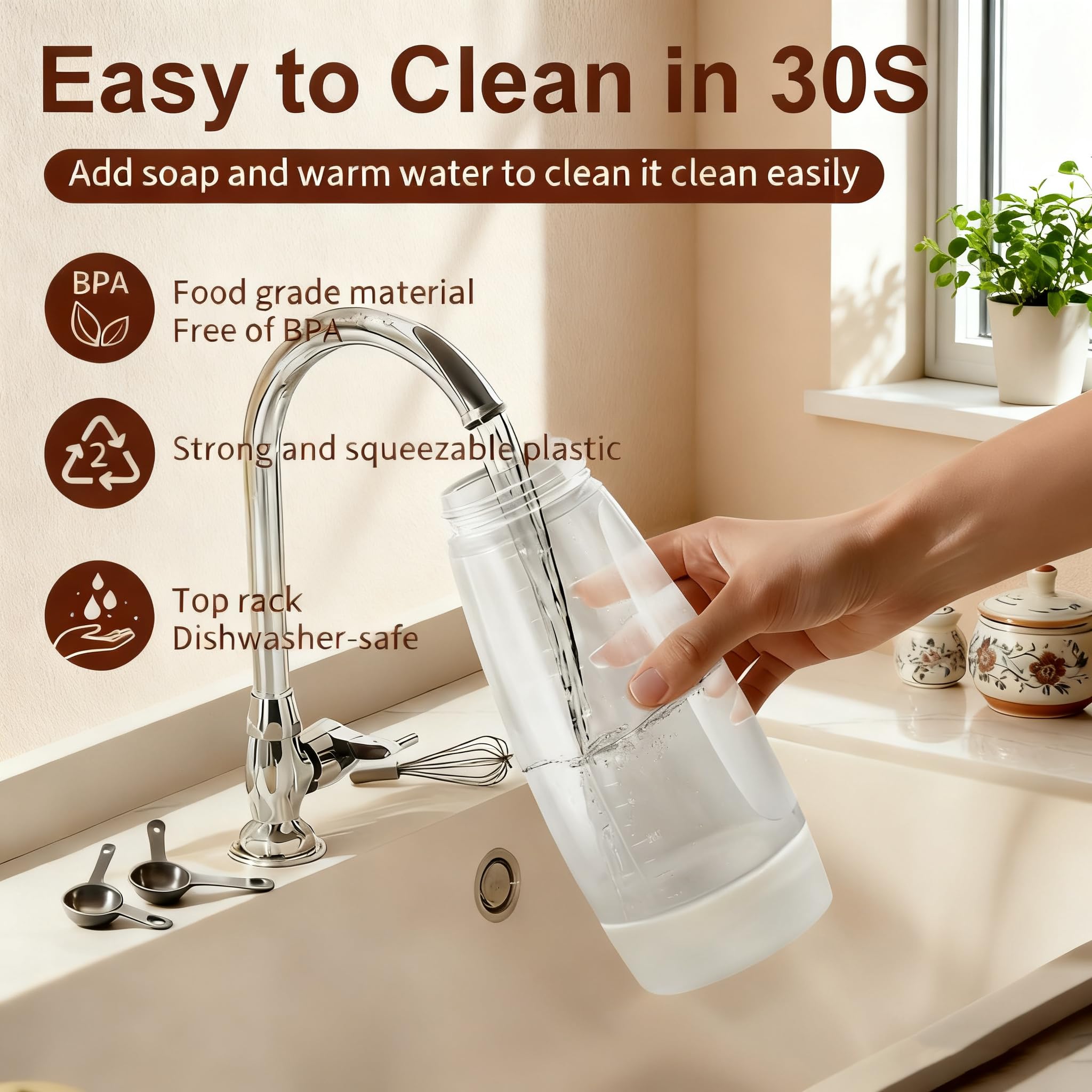 Kvcik leak-proof sealing ring reduces drips and keeps bottles tidy.