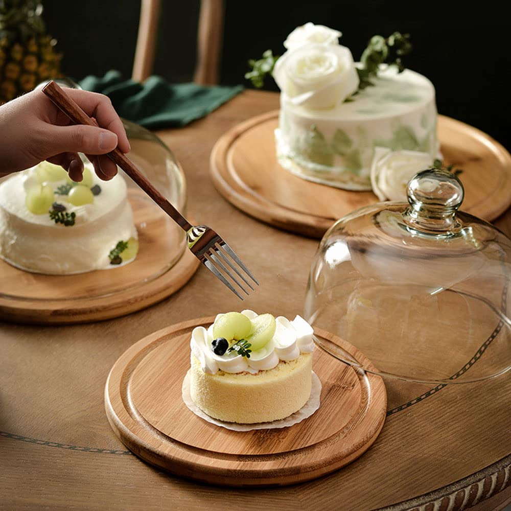 KVMORZE glass dessert dome on a tray for upscale presentation.