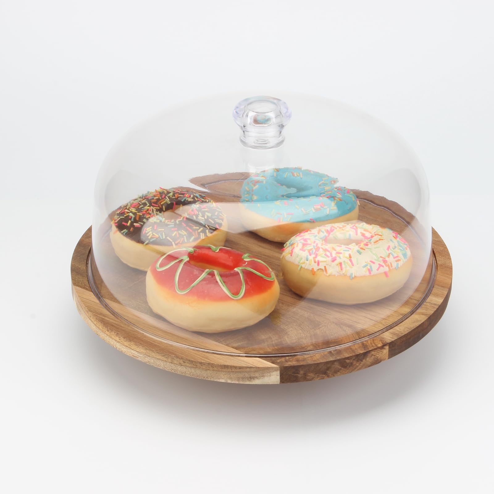 KVMORZE pastry display cloche provides clear visibility and easy access for guests at parties.
