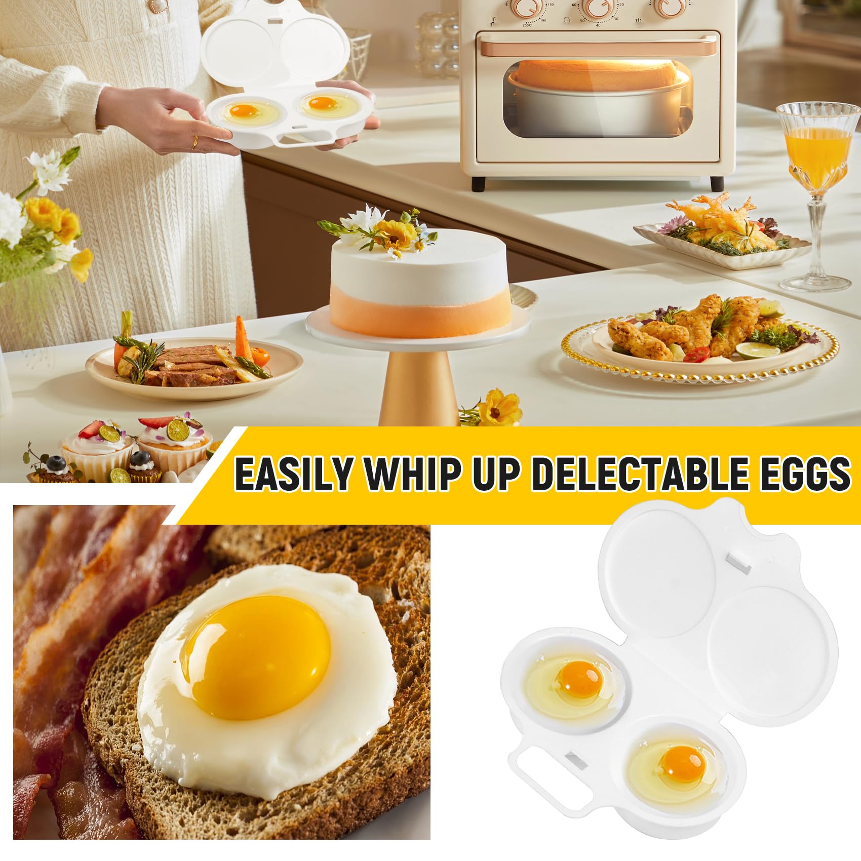 KVZKVZ Easy Breakfast Set double-cavity egg steamer delivering fluffy eggs fast