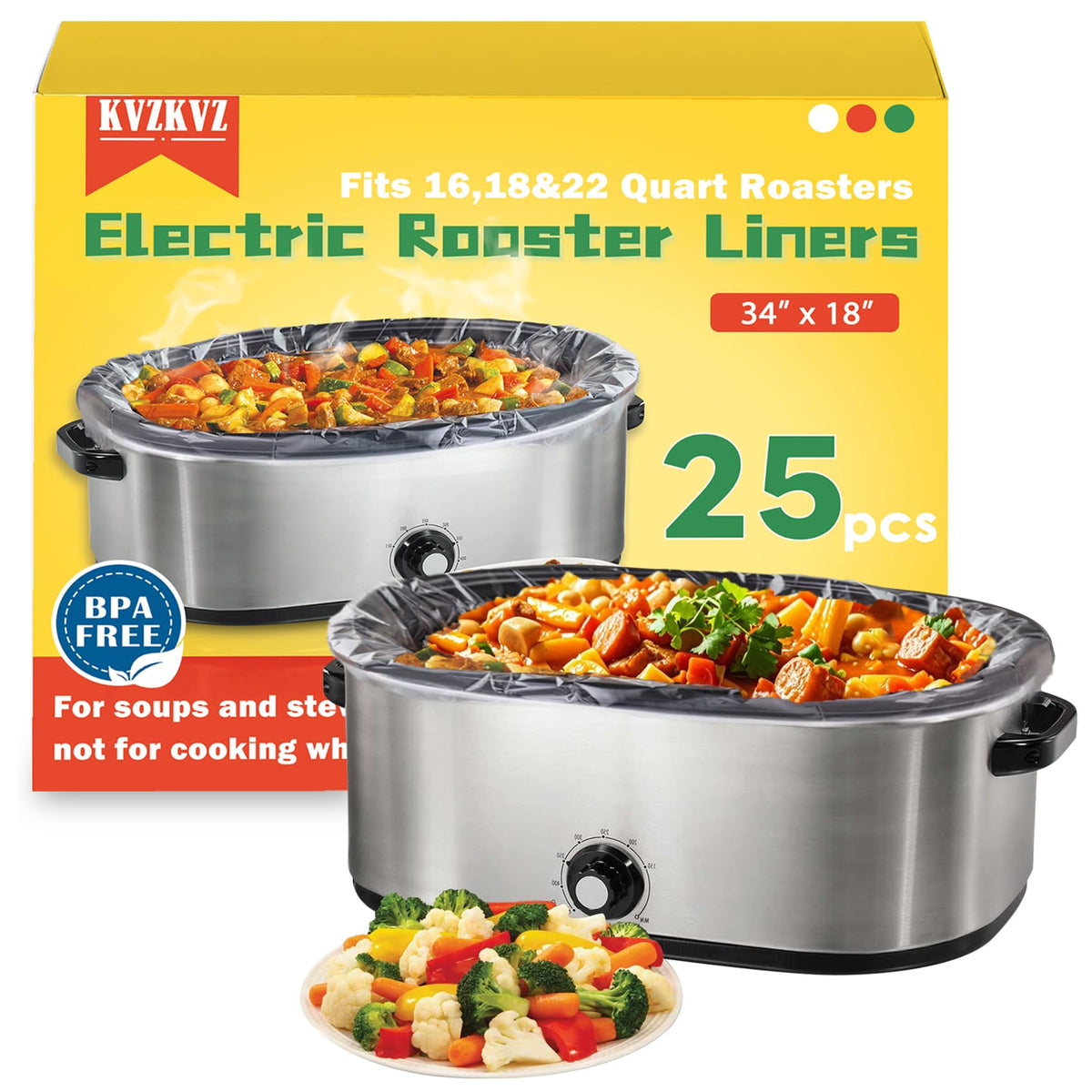 KVZKVZ electric roaster liner 25-count disposable for quick cleanup.