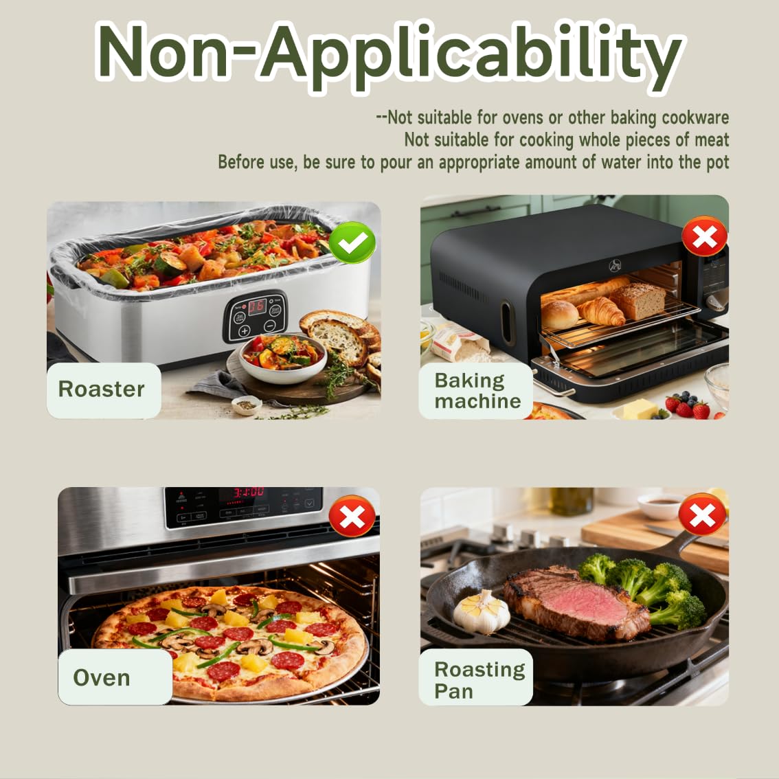 KVZKVZ electric roaster liner with 34x18-inch coverage for even heating.