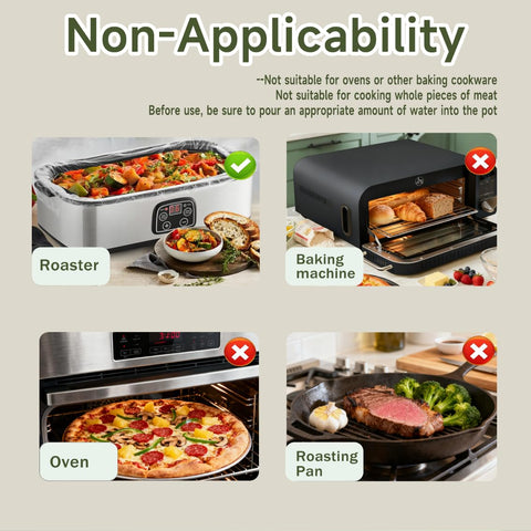 KVZKVZ electric roaster liner with 34x18-inch coverage for even heating.