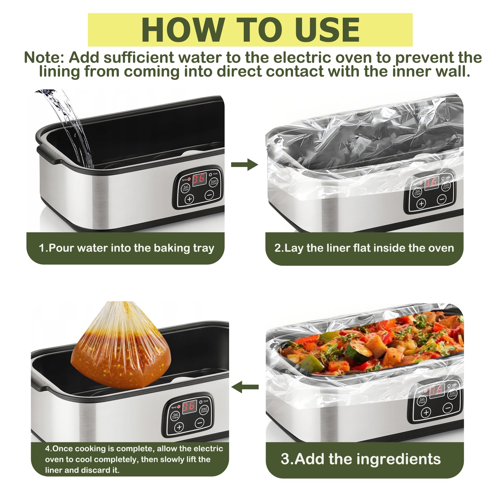 KVZKVZ liner easy-clean feature helps save time after meals.