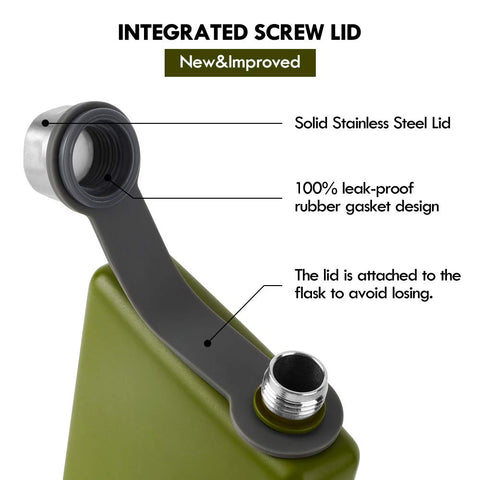 KWANITHINK 8oz green flask with leak-proof cap in action.