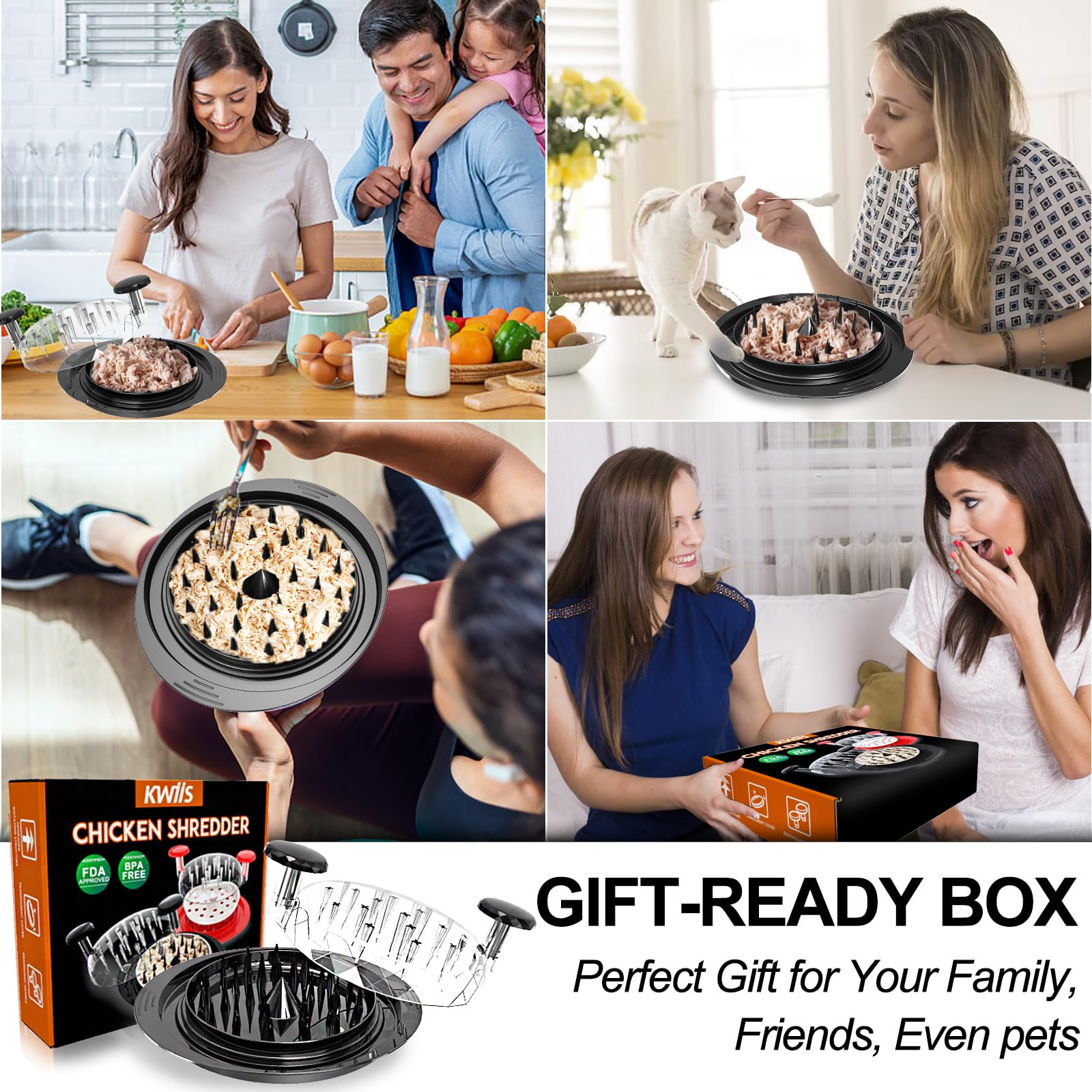 kwiwis chicken shredder 11-inch gift idea for cooks and BBQ lovers