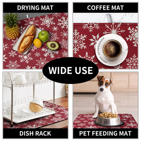 Kwlegh festive red-and-white kitchen pattern adds seasonal decor and practicality.
