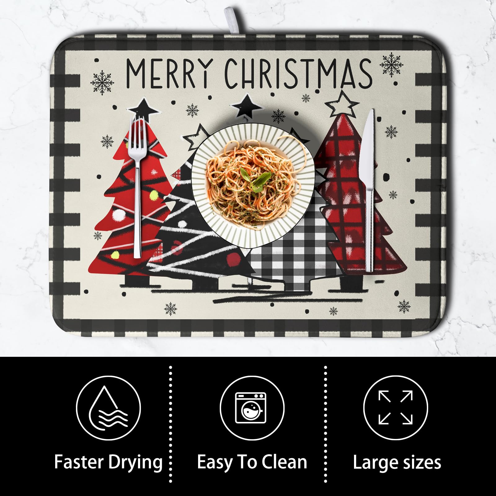 Kwlegh reversible drying pad offers two designs for versatile kitchen styling