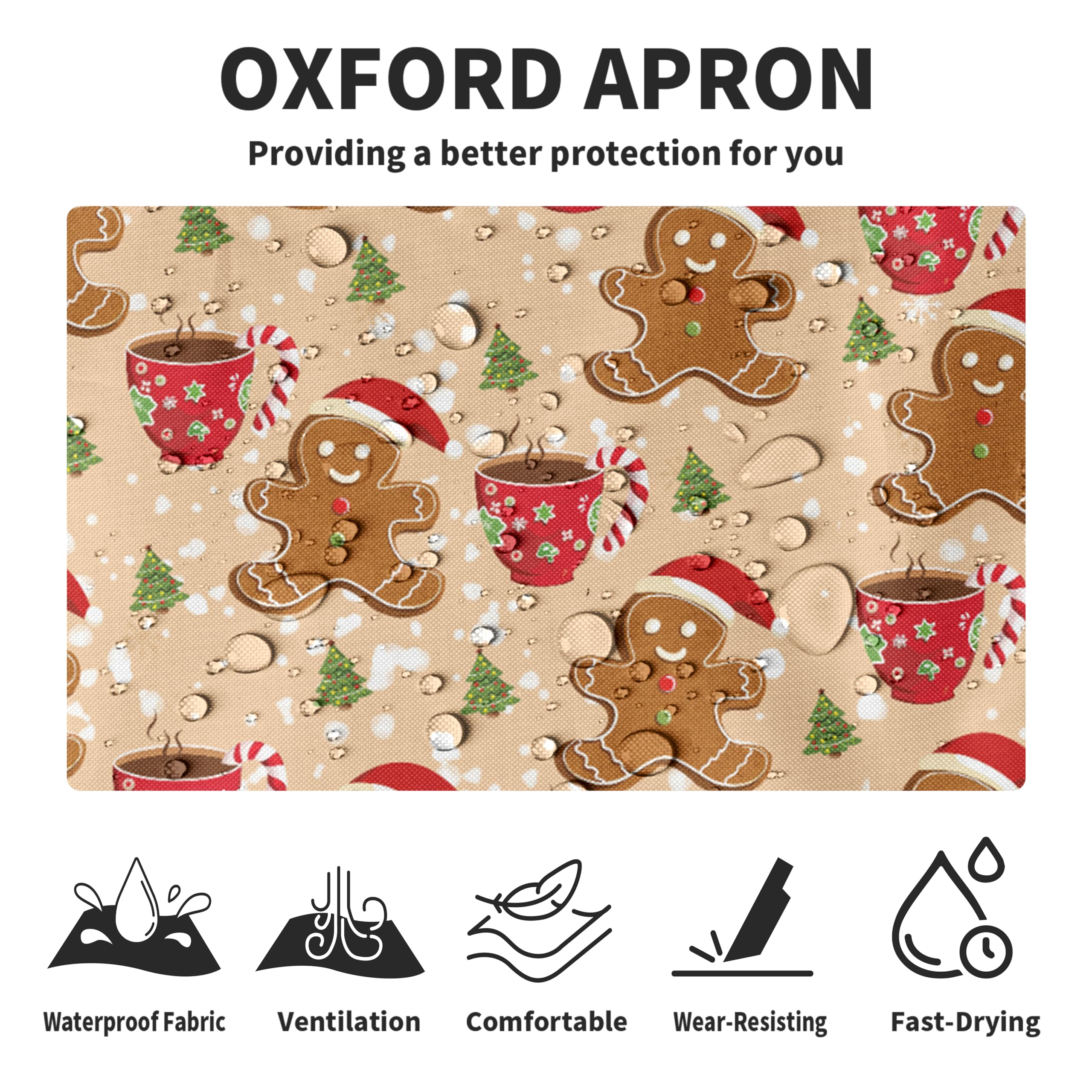 Kwlegh waterproof Oxford cloth apron protects clothing while cooking, washing easily after use