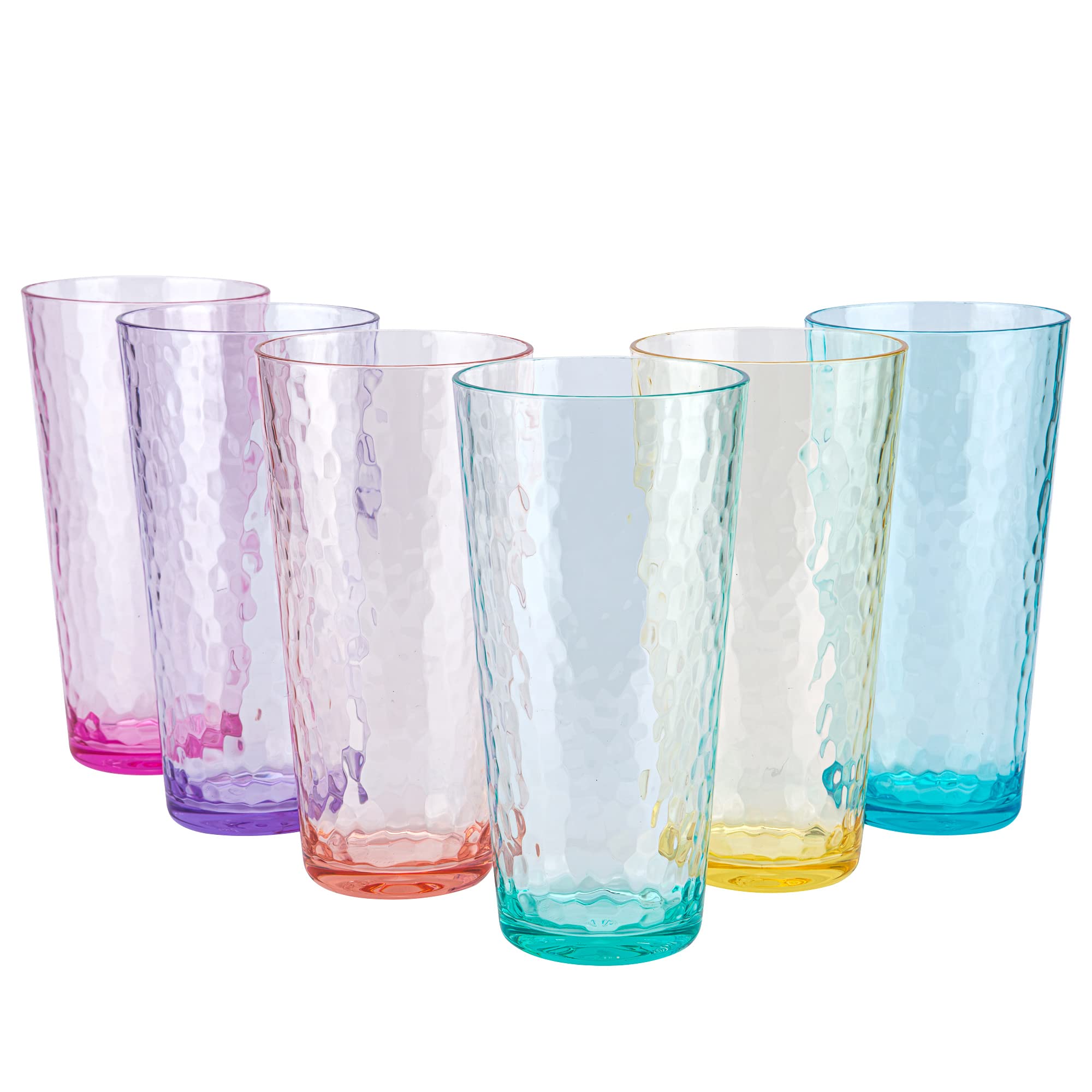 KX-WARE 26-ounce acrylic highball glasses set in multicolor for everyday use