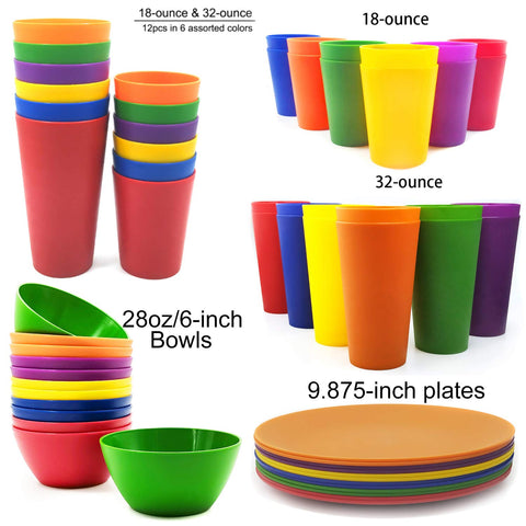 KX-WARE multicolor tumblers ideal for iced tea and lemonade outdoors.